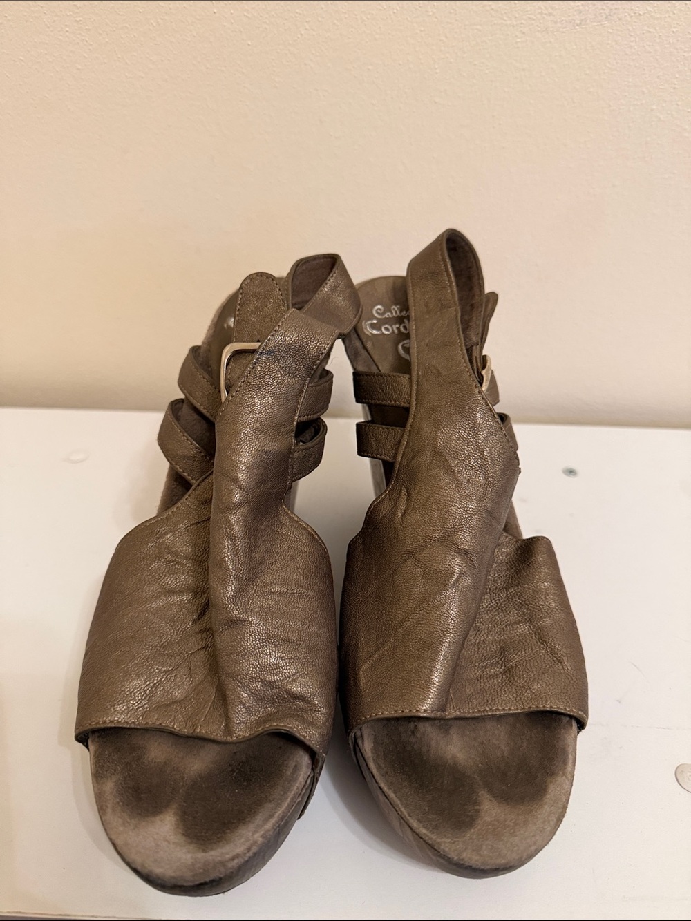 Leather Brown Wedges